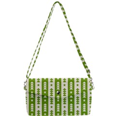 Christmas Green Tree Background Removable Strap Clutch Bag by Cendanart