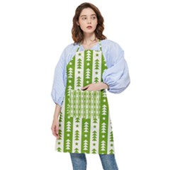 Christmas Green Tree Background Pocket Apron by Cendanart