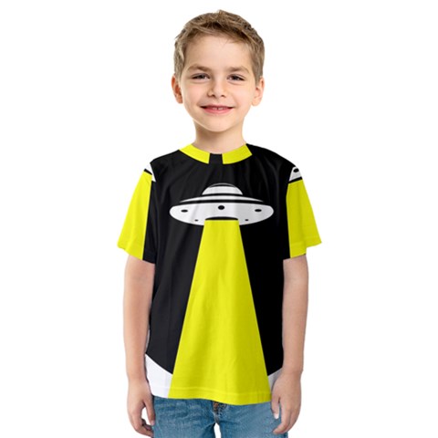 Ufo Flying Saucer Extraterrestrial Kids  Sport Mesh T-shirt by Cendanart