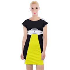 Ufo Flying Saucer Extraterrestrial Cap Sleeve Bodycon Dress by Cendanart