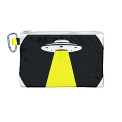 Ufo Flying Saucer Extraterrestrial Canvas Cosmetic Bag (medium) by Cendanart