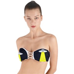 Ufo Flying Saucer Extraterrestrial Twist Bandeau Bikini Top by Cendanart