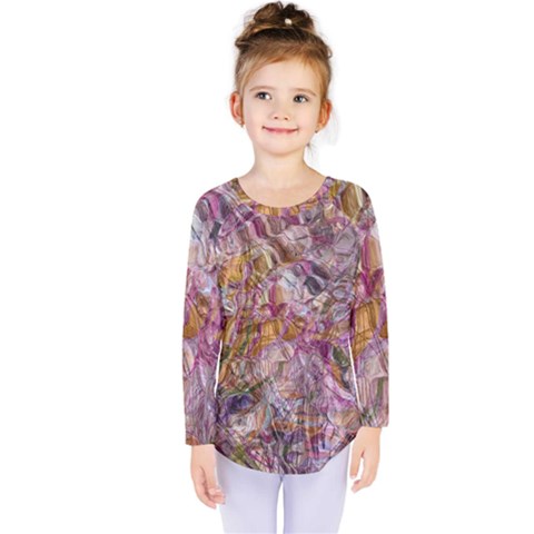 Abstract Flow Vi Kids  Long Sleeve T-shirt by kaleidomarblingart