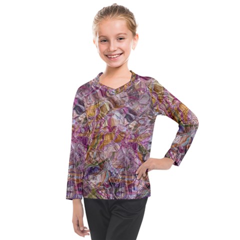 Abstract Flow Vi Kids  Long Mesh T-shirt by kaleidomarblingart