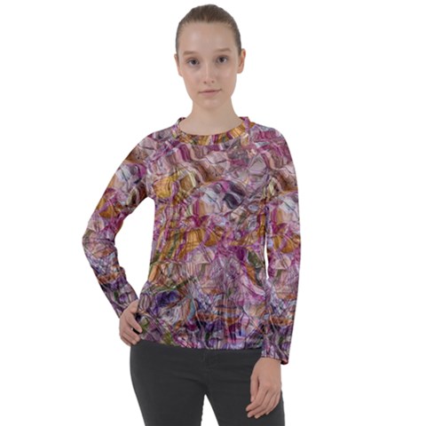 Abstract Flow Vi Women s Long Sleeve Raglan T-shirt by kaleidomarblingart