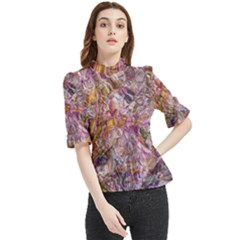 Abstract Flow Vi Frill Neck Blouse