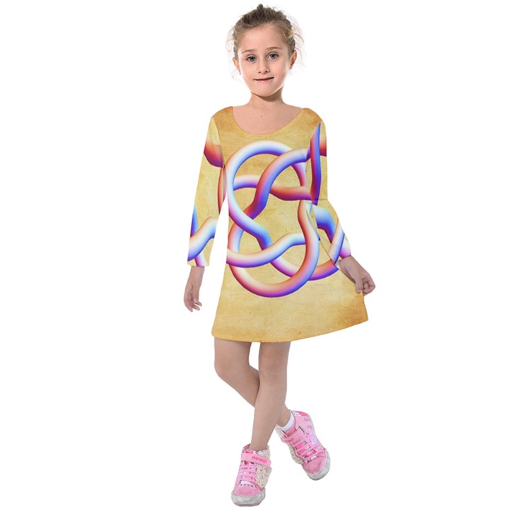 Math prototype Kids  Long Sleeve Velvet Dress