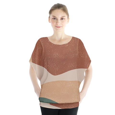 Sunrise Sunset Desert Wall Art Batwing Chiffon Blouse by Bedest