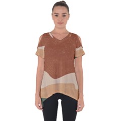 Sunrise Sunset Desert Wall Art Cut Out Side Drop T-shirt by Bedest