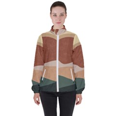 Sunrise Sunset Desert Wall Art Women s High Neck Windbreaker by Bedest