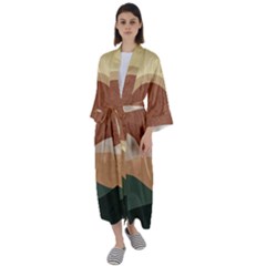 Sunrise Sunset Desert Wall Art Maxi Satin Kimono by Bedest