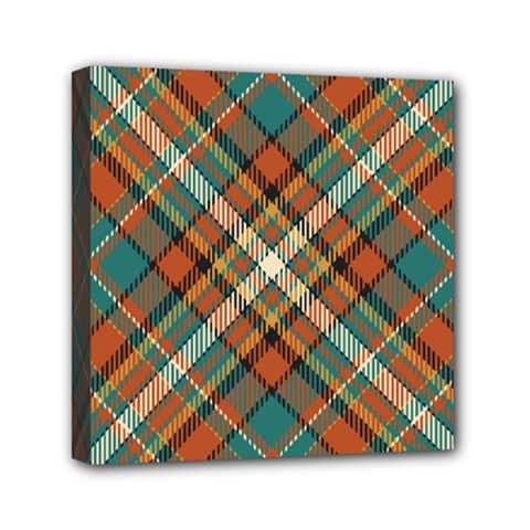 Tartan Scotland Seamless Plaid Pattern Vector Retro Background Fabric Vintage Check Color Square Geo Mini Canvas 6  X 6  (stretched) by Ket1n9