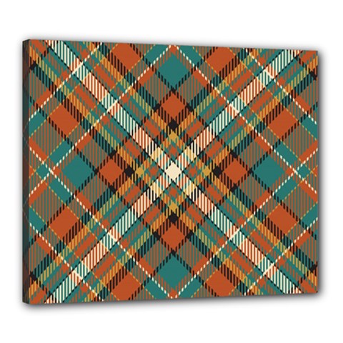 Tartan Scotland Seamless Plaid Pattern Vector Retro Background Fabric Vintage Check Color Square Geo Canvas 24  X 20  (stretched) by Ket1n9