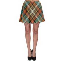 Tartan Scotland Seamless Plaid Pattern Vector Retro Background Fabric Vintage Check Color Square Geo Skater Skirt by Ket1n9