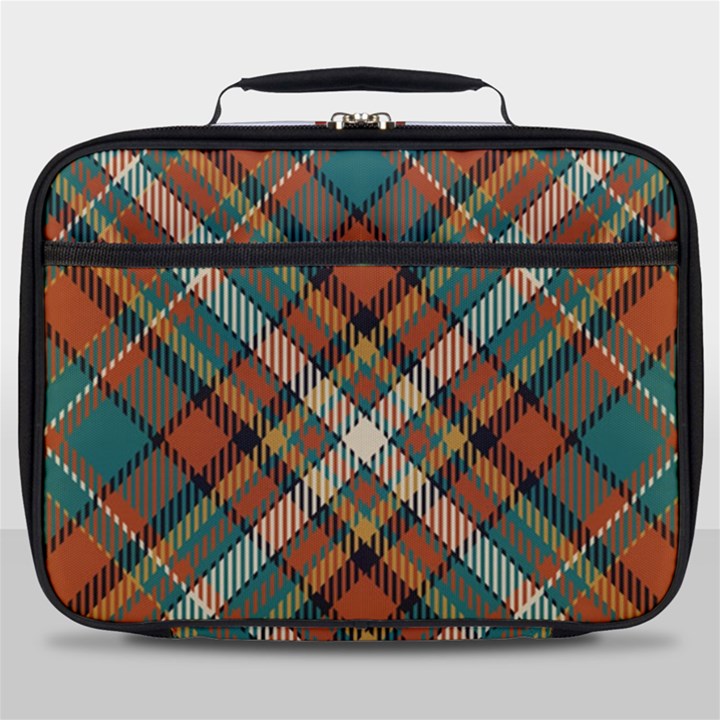 Tartan Scotland Seamless Plaid Pattern Vector Retro Background Fabric Vintage Check Color Square Geo Full Print Lunch Bag