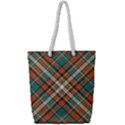 Tartan Scotland Seamless Plaid Pattern Vector Retro Background Fabric Vintage Check Color Square Geo Full Print Rope Handle Tote (Small) View1