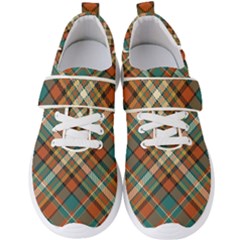 Tartan Scotland Seamless Plaid Pattern Vector Retro Background Fabric Vintage Check Color Square Geo Men s Velcro Strap Shoes by Ket1n9