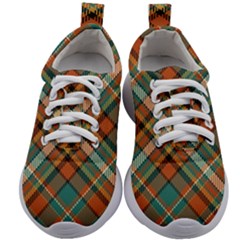 Tartan Scotland Seamless Plaid Pattern Vector Retro Background Fabric Vintage Check Color Square Geo Kids Athletic Shoes by Ket1n9