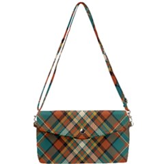 Tartan Scotland Seamless Plaid Pattern Vector Retro Background Fabric Vintage Check Color Square Geo Removable Strap Clutch Bag