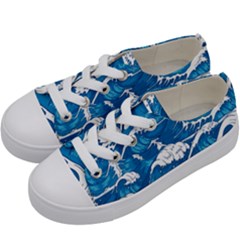 Seamless Pattern With Colorful Bush Roses Kids  Low Top Canvas Sneakers by Ket1n9