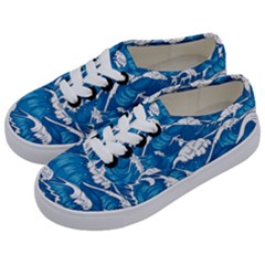 Seamless Pattern With Colorful Bush Roses Kids  Classic Low Top Sneakers by Ket1n9