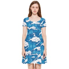 Seamless Pattern With Colorful Bush Roses Inside Out Cap Sleeve Dress by Ket1n9