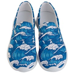 Storm Waves Seamless Pattern Raging Ocean Water Sea Wave Vintage Japanese Storms Print Illustration Men s Lightweight Slip Ons by Ket1n9