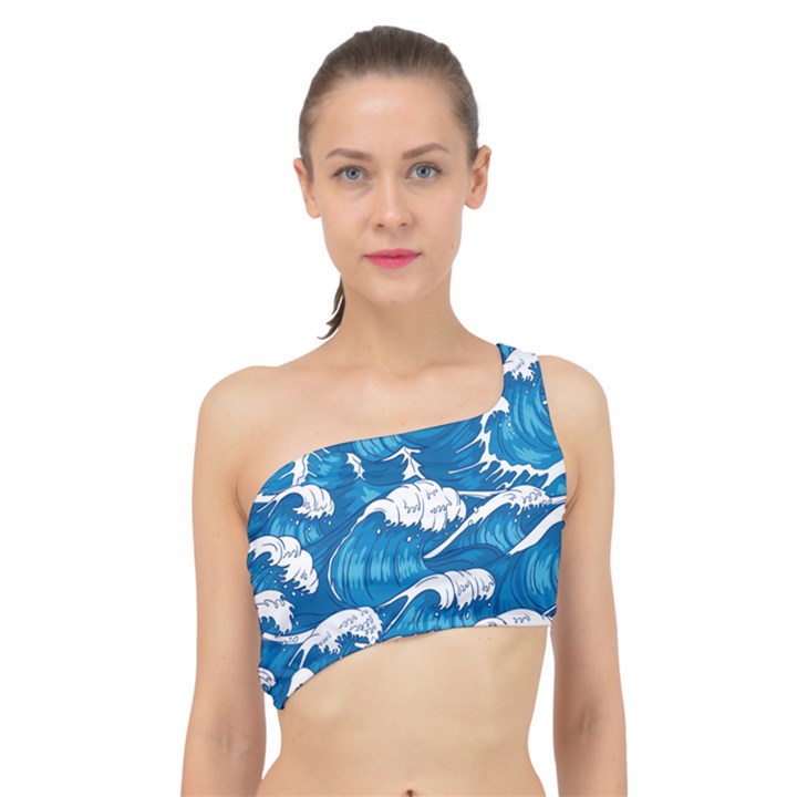 Seamless Pattern With Colorful Bush Roses Spliced Up Bikini Top 