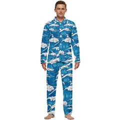 Seamless Pattern With Colorful Bush Roses Men s Long Sleeve Velvet Pocket Pajamas Set by Ket1n9