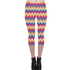 Zigzag Pattern Seamless Zig Zag Background Color Capri Leggings  by Ket1n9