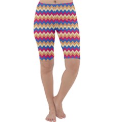 Zigzag Pattern Seamless Zig Zag Background Color Cropped Leggings  by Ket1n9