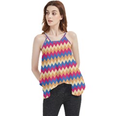 Zigzag Pattern Seamless Zig Zag Background Color Flowy Camisole Tank Top by Ket1n9