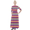 Zigzag Pattern Seamless Zig Zag Background Color Half Sleeves Maxi Dress View2