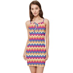 Zigzag Pattern Seamless Zig Zag Background Color Summer Tie Front Dress by Ket1n9