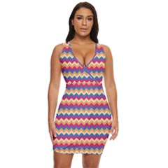 Zigzag Pattern Seamless Zig Zag Background Color Draped Bodycon Dress by Ket1n9