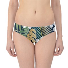 Seamless Pattern With Tropical Strelitzia Flowers Leaves Exotic Background Hipster Bikini Bottoms by Ket1n9