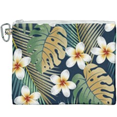 Seamless Pattern With Tropical Strelitzia Flowers Leaves Exotic Background Canvas Cosmetic Bag (xxxl) by Ket1n9