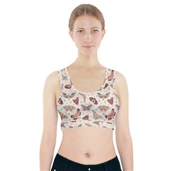 Pattern With Butterflies Moths Sports Bra With Pocket by Ket1n9