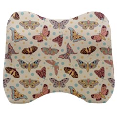 Pattern With Butterflies Moths Velour Head Support Cushion by Ket1n9