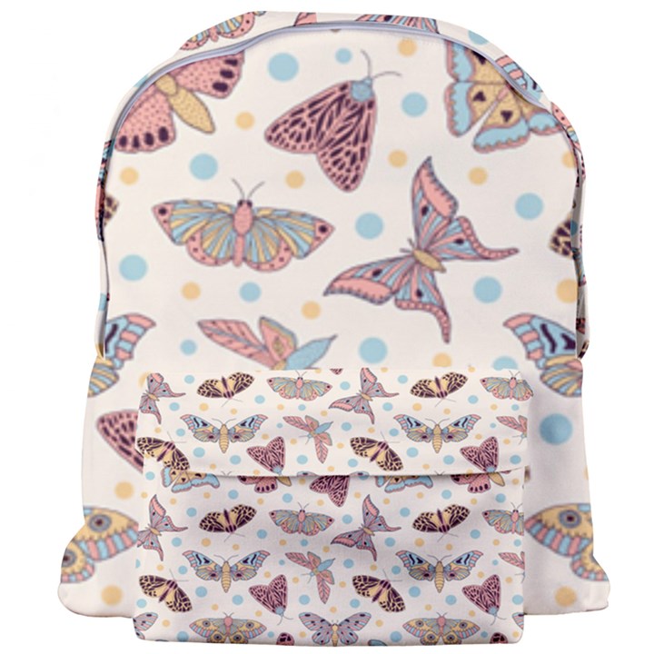 Pattern With Butterflies Moths Giant Full Print Backpack