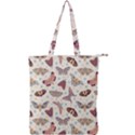 Pattern With Butterflies Moths Double Zip Up Tote Bag View1