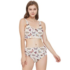 Pattern With Butterflies Moths Frilly Bikini Set by Ket1n9