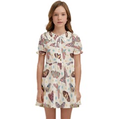 Pattern With Butterflies Moths Kids  Sweet Collar Dress by Ket1n9