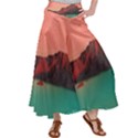 Brown Mountain Illustration Sunset Digital Art Mountains Women s Satin Palazzo Pants View1