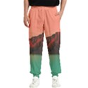 Brown Mountain Illustration Sunset Digital Art Mountains Men s Elastic Waist Pants View1