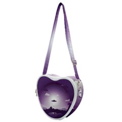 Ufo Illustration Style Minimalism Silhouette Heart Shoulder Bag by Cendanart