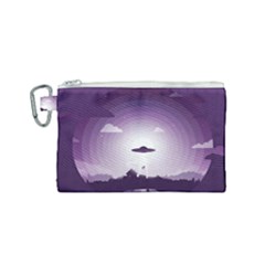 Ufo Illustration Style Minimalism Silhouette Canvas Cosmetic Bag (small) by Cendanart