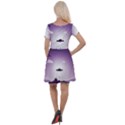 Ufo Illustration Style Minimalism Silhouette Cap Sleeve Velour Dress  View2