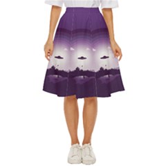 Ufo Illustration Style Minimalism Silhouette Classic Short Skirt by Cendanart