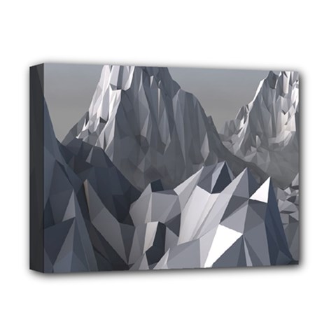 Gray Mountain Illustration Grey Mountain Digital Deluxe Canvas 16  X 12  (stretched)  by Cendanart